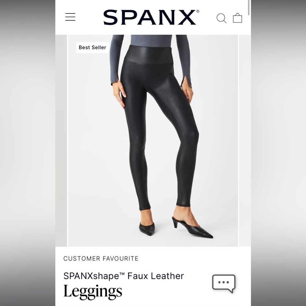 SPANX Black Faux Leather Leggings